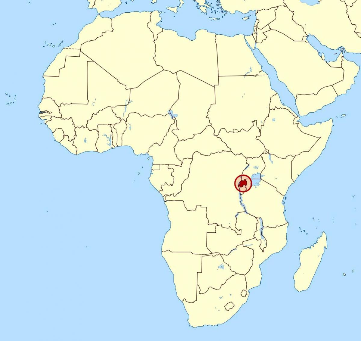 mapa de Ruanda en áfrica