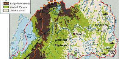 Mapa geográfico de Ruanda