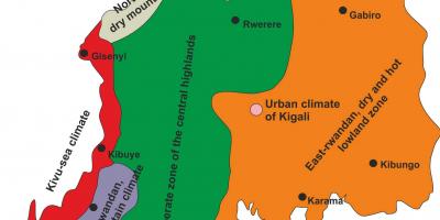 Mapa de Ruanda climático