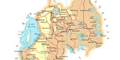 Mapa de Ruanda carretera
