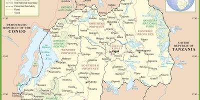 Mapa de Ruanda político