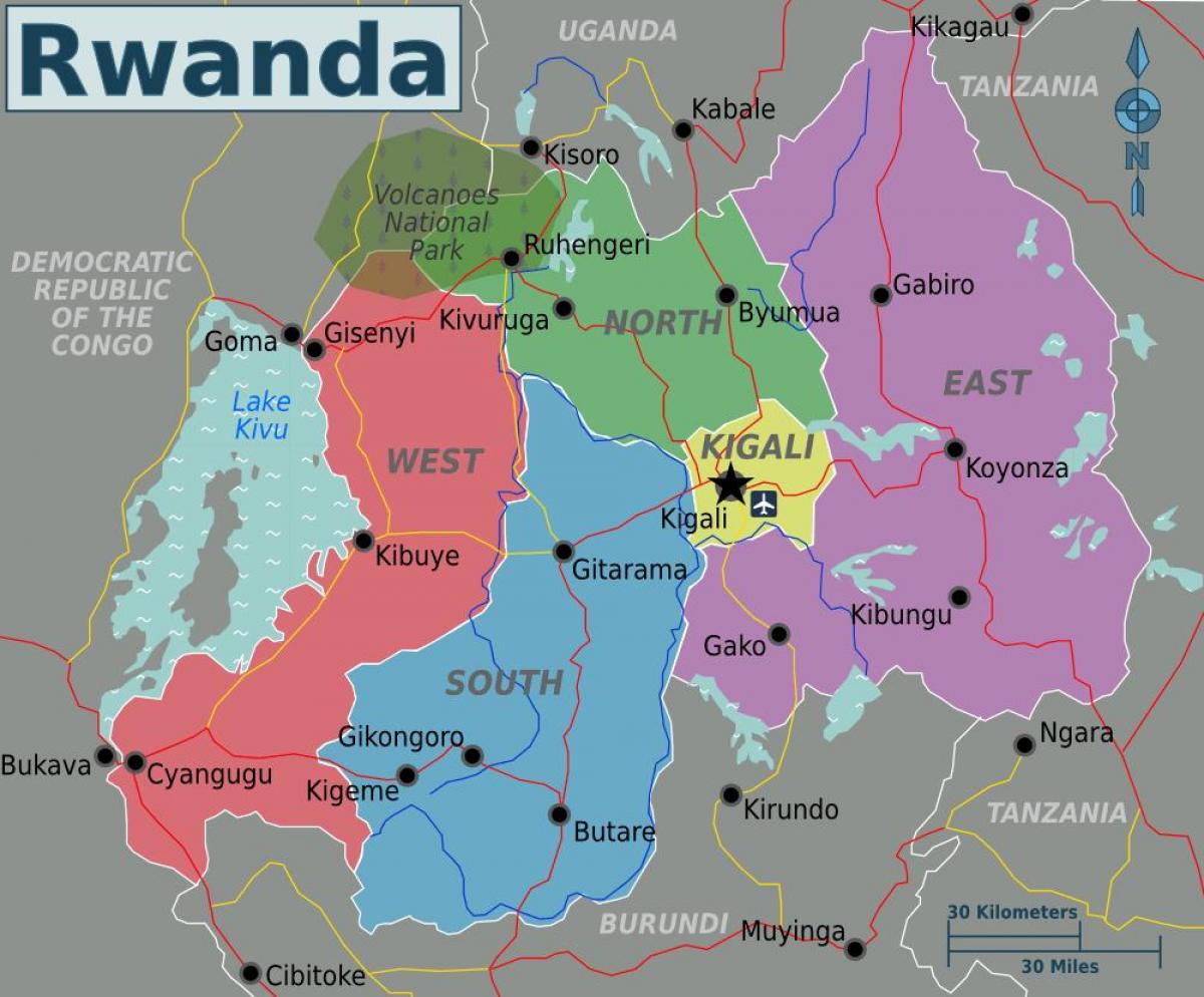 mapa de kigali, Ruanda