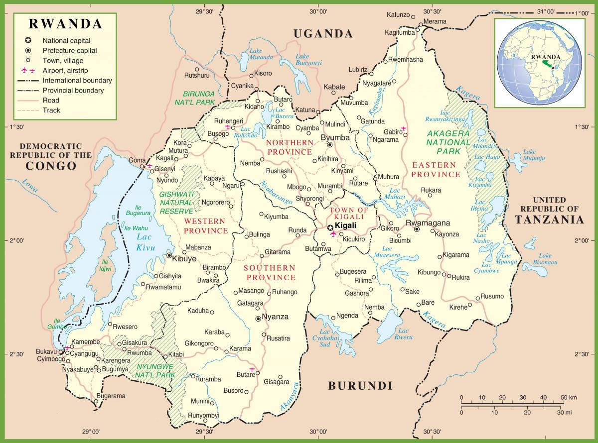 Ruanda ubicación en el mapa